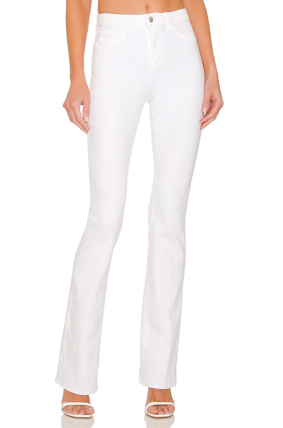 L'AGENCE Selma High Rise Sleek Baby Boot Jeans in White by L'AGENCE