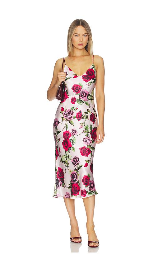 L'AGENCE Seridie Mid Length Slip Dress in Pink by L'AGENCE