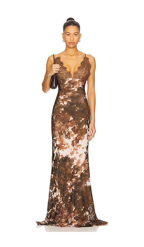 L'AGENCE Susanna Slip Dress in Brown by L'AGENCE