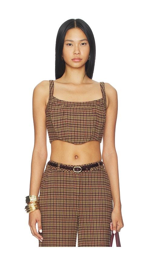 L'AGENCE Tiffany Corset Top in Tan by L'AGENCE