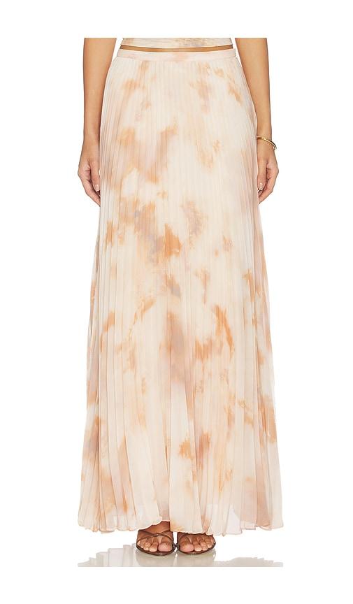 L'AGENCE Torin Pleated Maxi Skirt in Beige by L'AGENCE