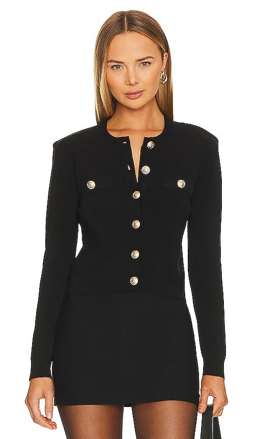 L'AGENCE Toulouse Cardigan in Black by L'AGENCE