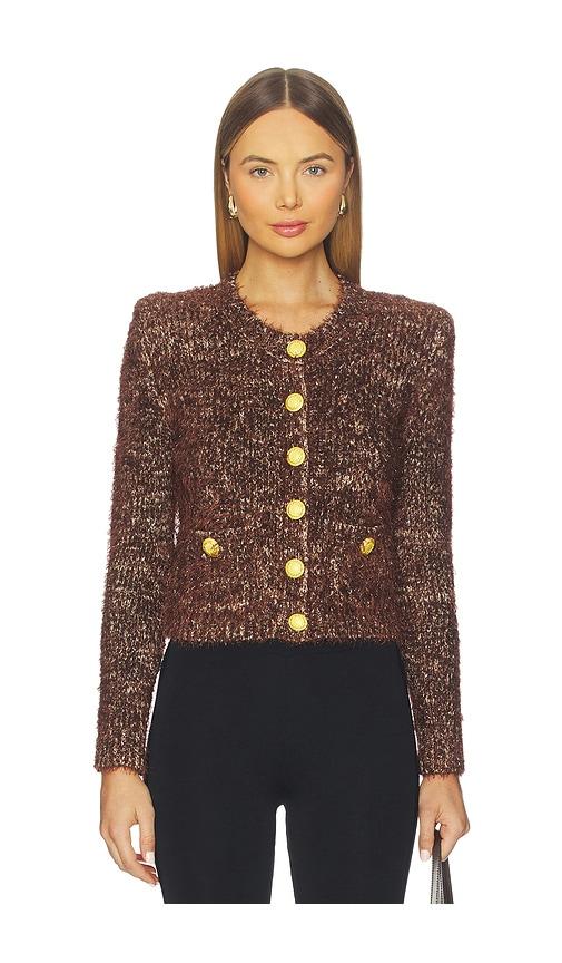 L'AGENCE Una Knit Cardigan in Chocolate by L'AGENCE