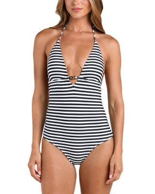 Leila Voyage Halter Neck One Piece Swimsuit by L'AGENCE