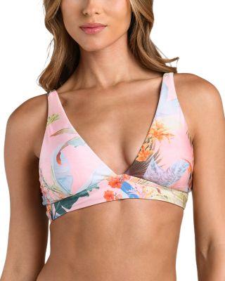 Lexie Colorful Palm Bikini Top by L'AGENCE