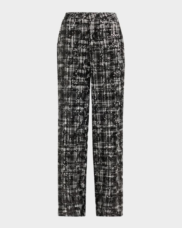Livvy Sequined Tweed Trousers by L'AGENCE