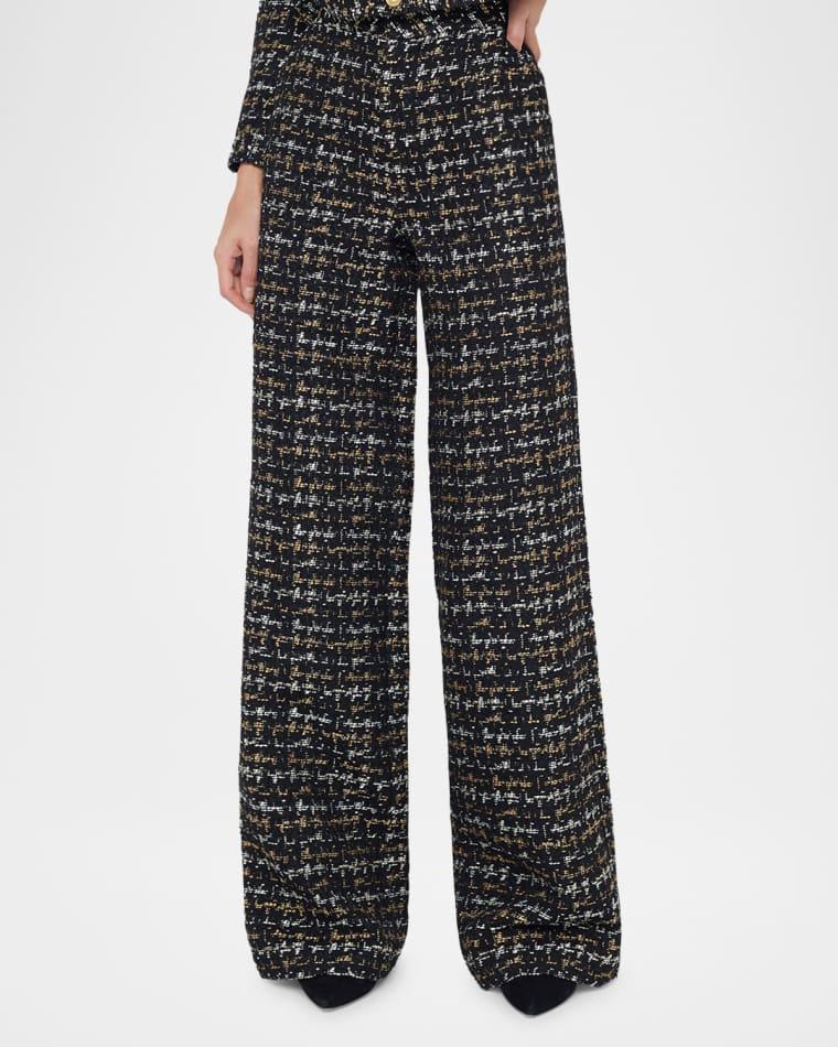 Livvy Tweed Straight-Leg Trousers by L'AGENCE