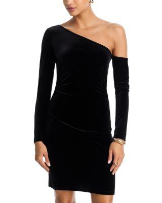 Lynne Velvet Long Sleeve One Shoulder Dress by L'AGENCE