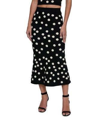 Mae Polka Dot Flare Skirt by L'AGENCE