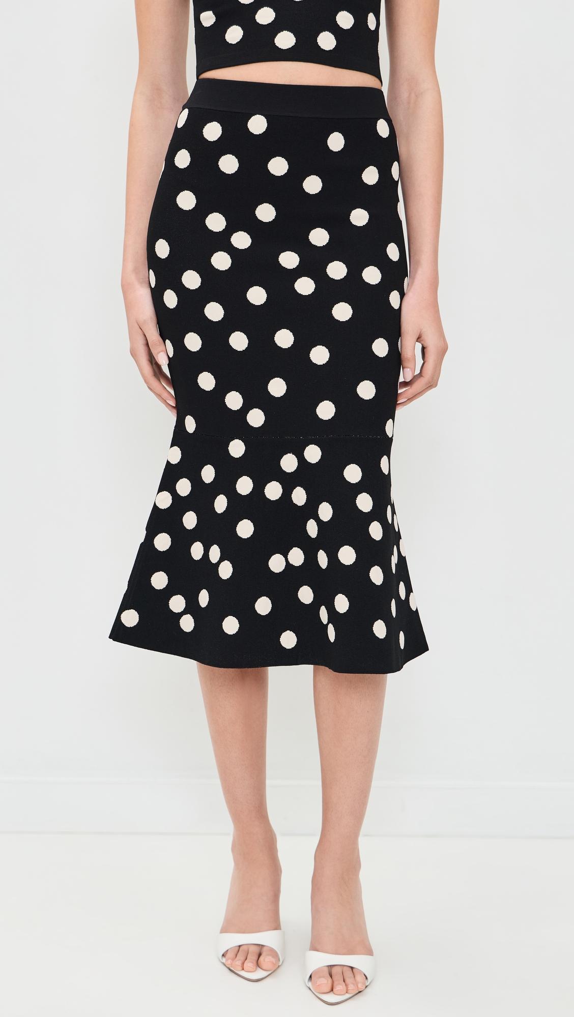 Mae Polka Dot Flare Skirt by L'AGENCE