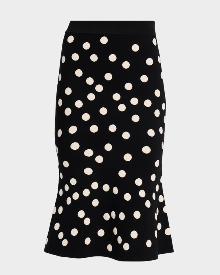 Mae Polka-Dot Knit Midi Skirt by L'AGENCE