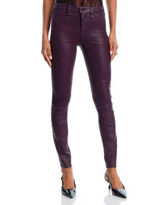 Marguerite High Rise Coated Skinny Jeans in Dark Malbec by L'AGENCE