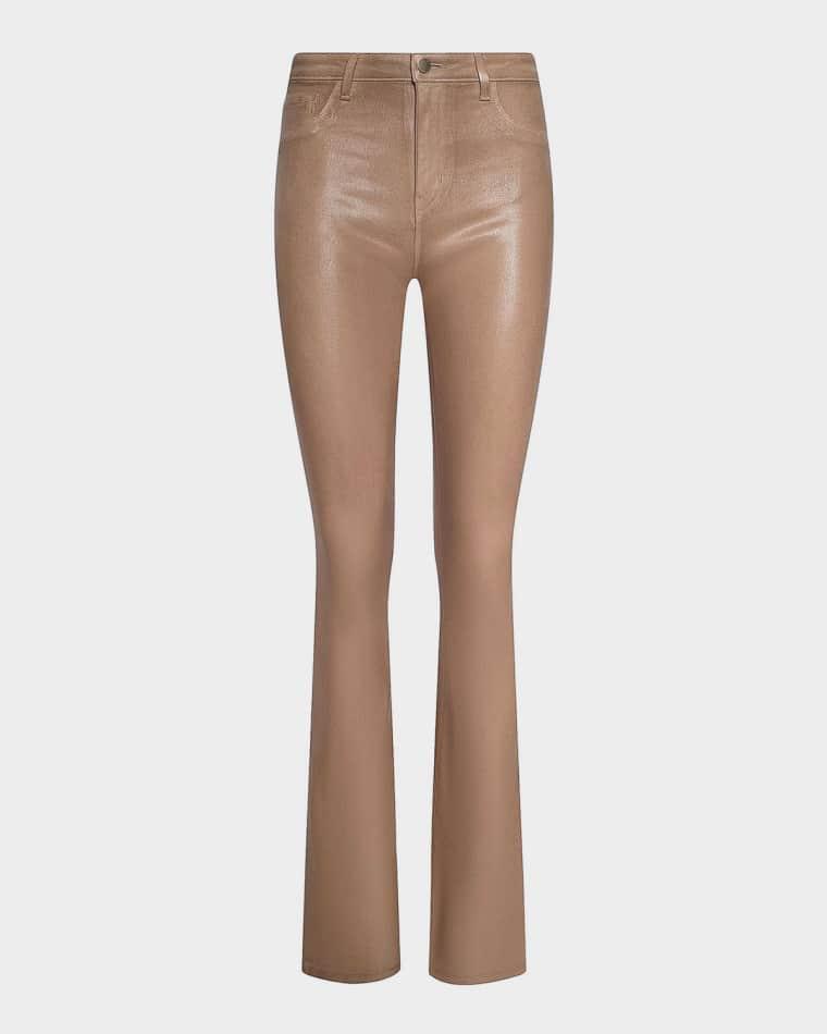 Marty Ultra High-Rise Coated Flare Jeans by L'AGENCE