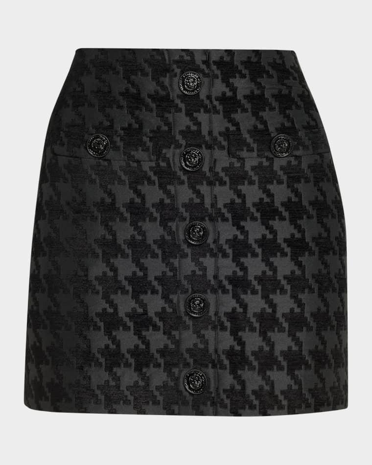 Mireya Houndstooth Jacquard Mini Skirt by L'AGENCE