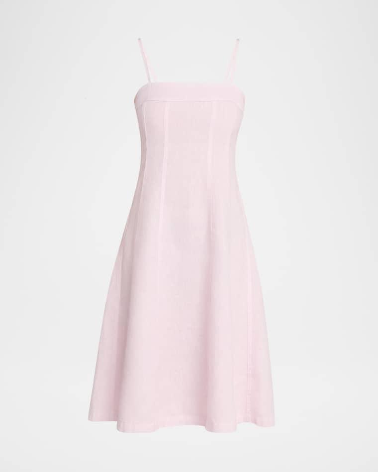 Mitzy Seamed Linen Midi Dress by L'AGENCE