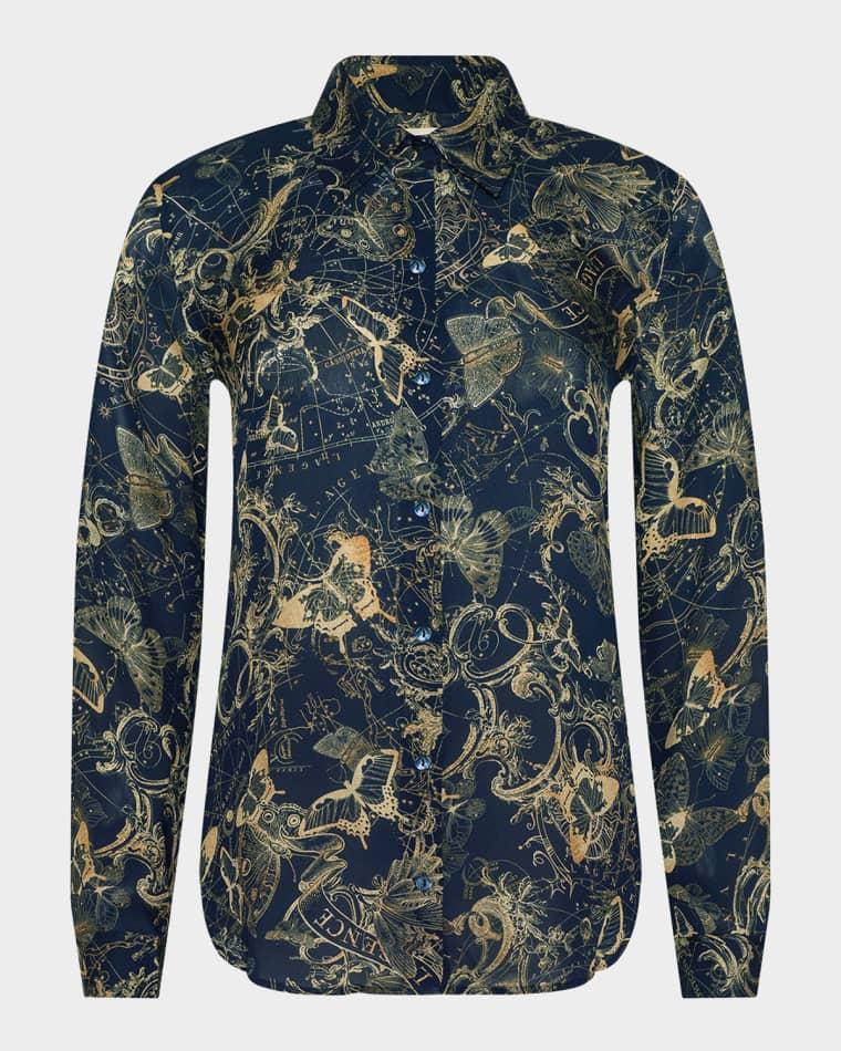 Nina Celestial Silk Blouse by L'AGENCE