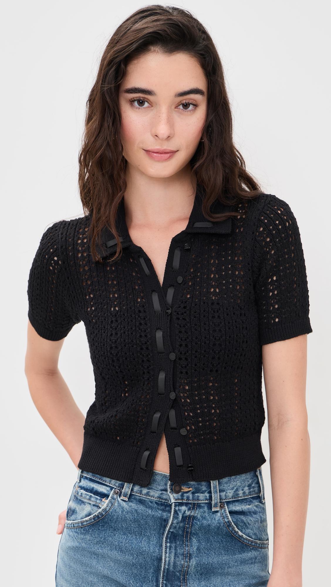 Ninette Pointelle Cardigan by L'AGENCE