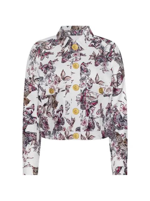 Nyx butterfly-print cropped jacket by L'AGENCE