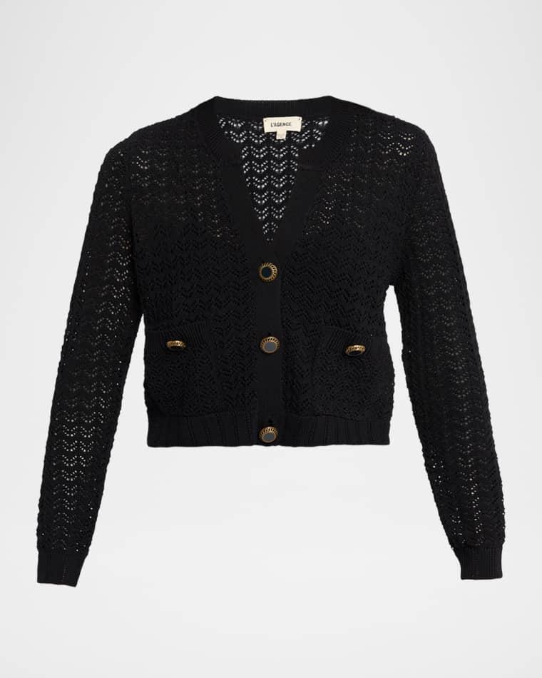 Orla Pointelle Knit Cardigan by L'AGENCE