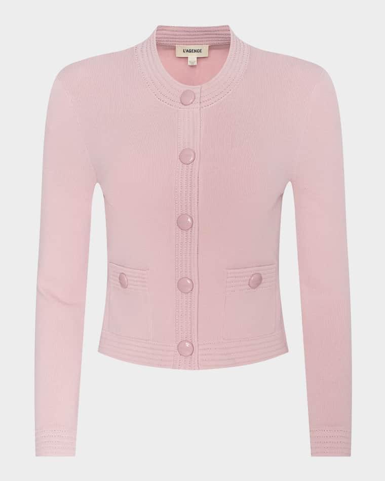 Patsy Cropped Crewneck Cardigan by L'AGENCE