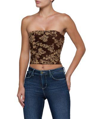 Paulette Lace Up Strapless Corset Top by L'AGENCE