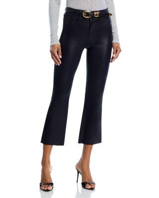 Petites Kendra High Rise Crop Flare Jeans in Metro Coated by L'AGENCE
