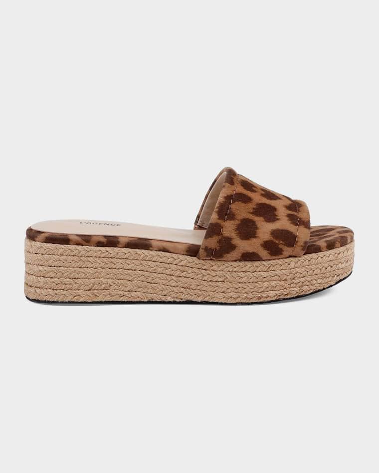 Ramani Leopard-Print Suede Espadrille Sandals by L'AGENCE
