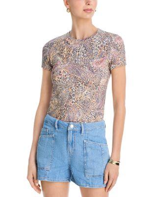 Ressi Crewneck Graphic Print Tee by L'AGENCE