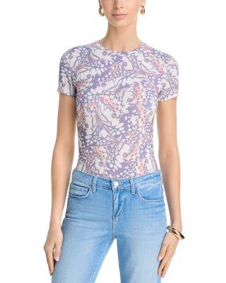 Ressi Crewneck Graphic Print Tee by L'AGENCE