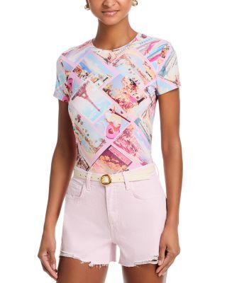 Ressi Crewneck Postcard Print Tee by L'AGENCE