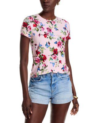 Ressi Femme Rose Crewneck Tee by L'AGENCE Ressi Femme Rose Crewneck Tee by L'AGENCE