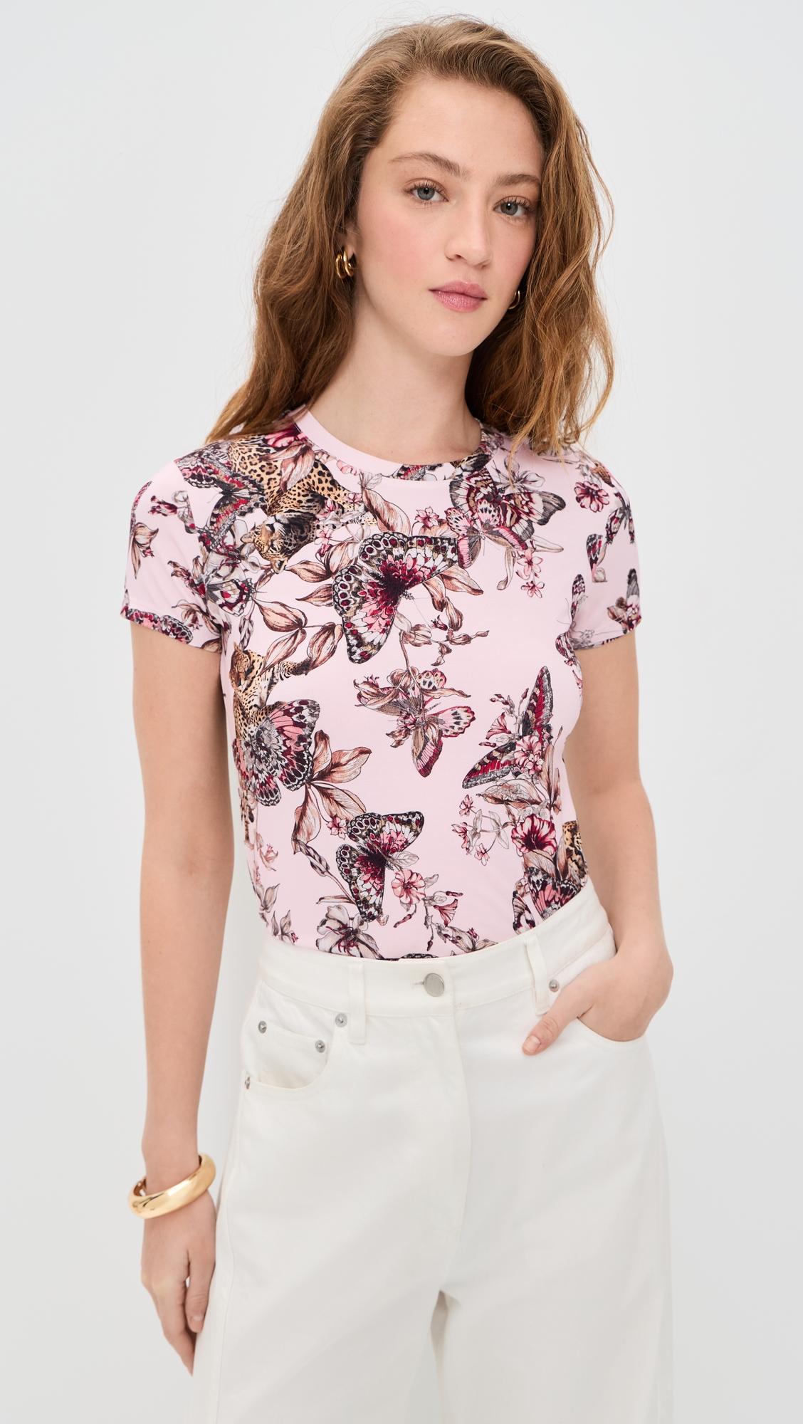 Ressi Short Sleeve Butterfly Crew Tee by L'AGENCE