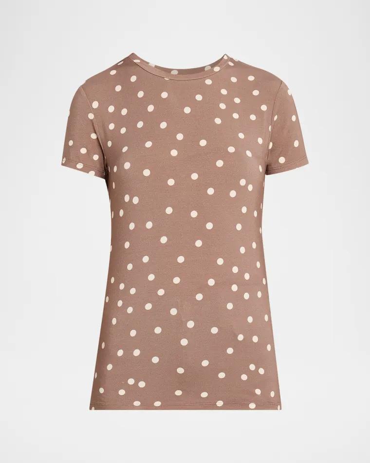Ressi Short-Sleeve Polka Dot Tee by L'AGENCE