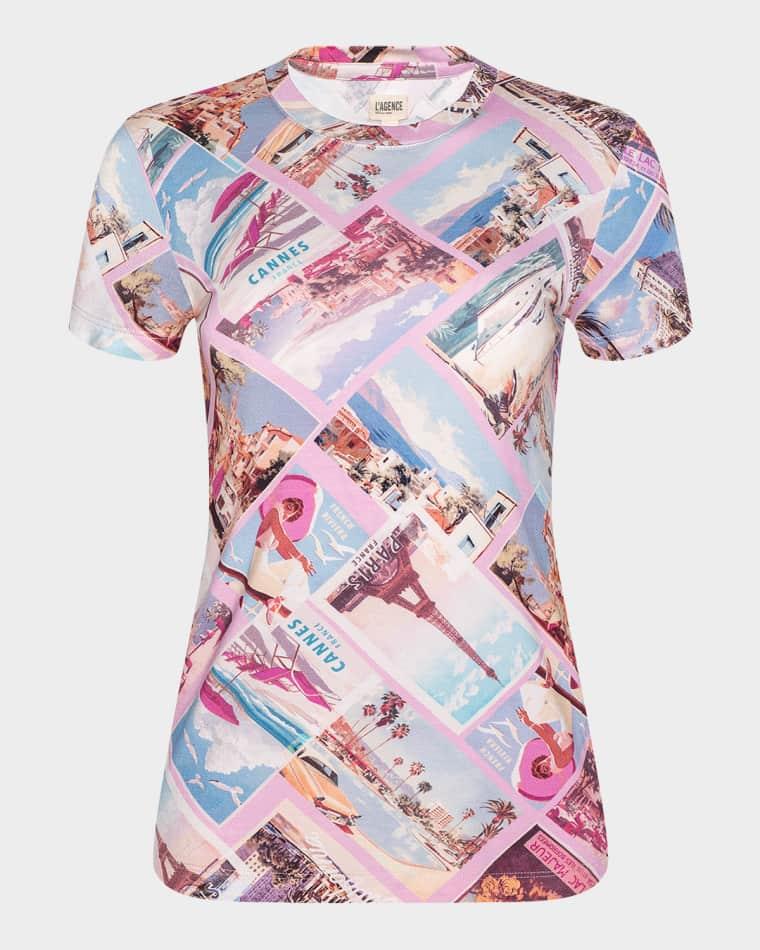 Ressi Short-Sleeve Postcard Tee by L'AGENCE