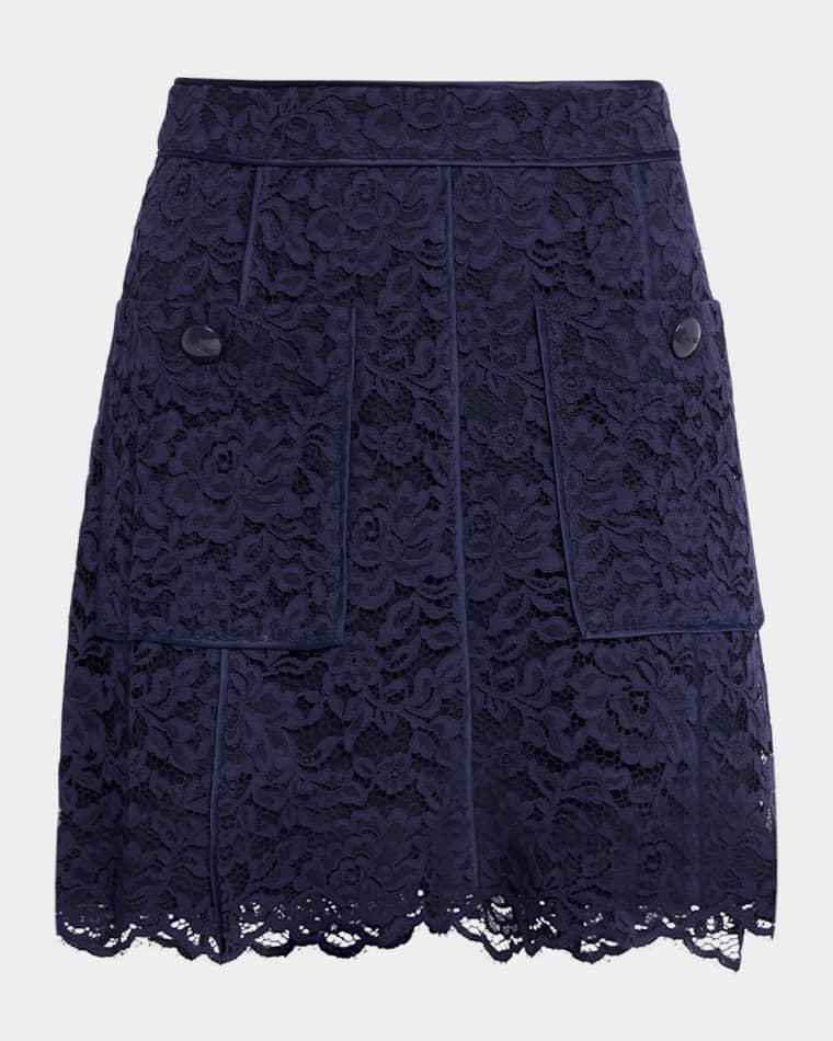 Riven Lace Mini Skirt by L'AGENCE