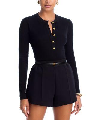 Ronda Knit Henley Top by L'AGENCE