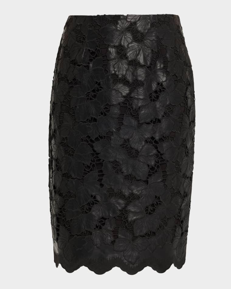 Royal Vegan Leather Pencil Skirt by L'AGENCE