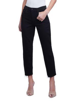 Sada High Rise Cropped Straight Leg Jeans in Noir by L'AGENCE