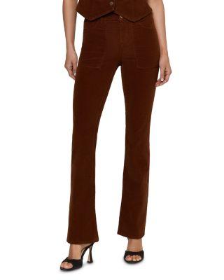 Saffia High Rise Slim Straight Corduroy Jeans in Java by L'AGENCE