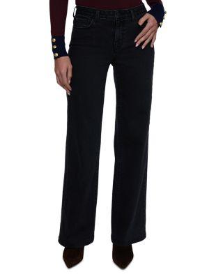 Scottie High Rise Wide Leg Jeans in Washed Black by L'AGENCE