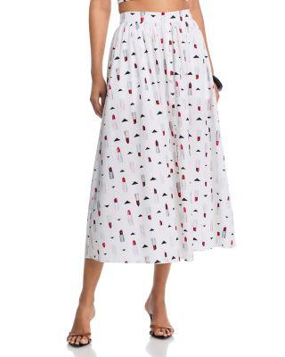 Seina Printed Midi Skirt by L'AGENCE