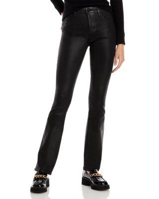Selma High Rise Sleek Baby Bootcut Jeans in Noir Coated by L'AGENCE Selma High Rise Sleek Baby Bootcut Jeans in Noir Coated by L'AGENCE