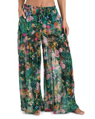 Sharon Charonda Butterfly Sheer Wide Leg Pants Swim Cover-Up - Exclusive by L'AGENCE Sharon Charonda Butterfly Sheer Wide Leg Pants Swim Cover-Up - Exclusive by L'AGENCE