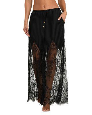 Sharon Lace Solids Wide Leg Pants Swim Cover-Up by L'AGENCE