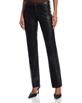 Sneeki Low Rise Sneaker Straight Leg Jeans in Noir Coated by L'AGENCE