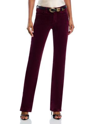 Stevie Velvet High Rise Straight Jeans in Dark Port by L'AGENCE