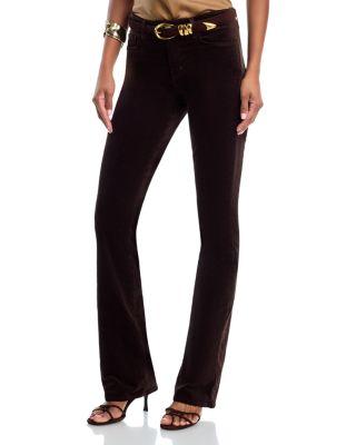Stevie Velveteen High Rise Straight Jeans in Coffee Bean by L'AGENCE