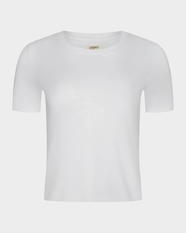 Stormy Short-Sleeve Crop Tee by L'AGENCE