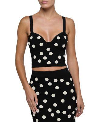 Tula Polka Dot Knit Bra Top by L'AGENCE