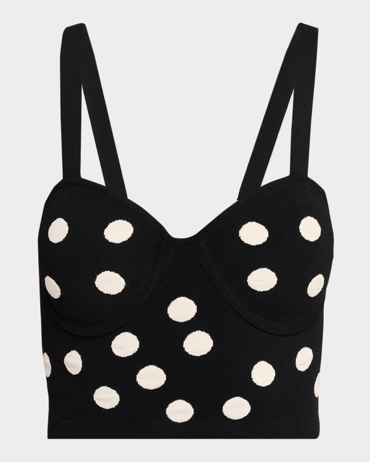 Tula Polka Dot Knit Bra Top by L'AGENCE